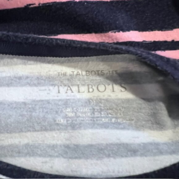 Talbots Blue, Pink & White Stripe Tee Size M - Picture 9 of 9